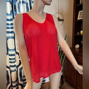 NWOT Zella Red Mesh Tank Top Size XL